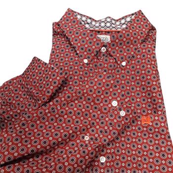 Cinch® Medallion Print Button-Down Mens Shirt - Bordeaux - XLarge